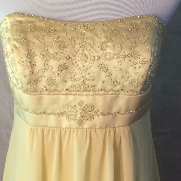 David’s Bridal Yellow Beaded Semi-Formal Dress - 6 - Picture 2 of 6